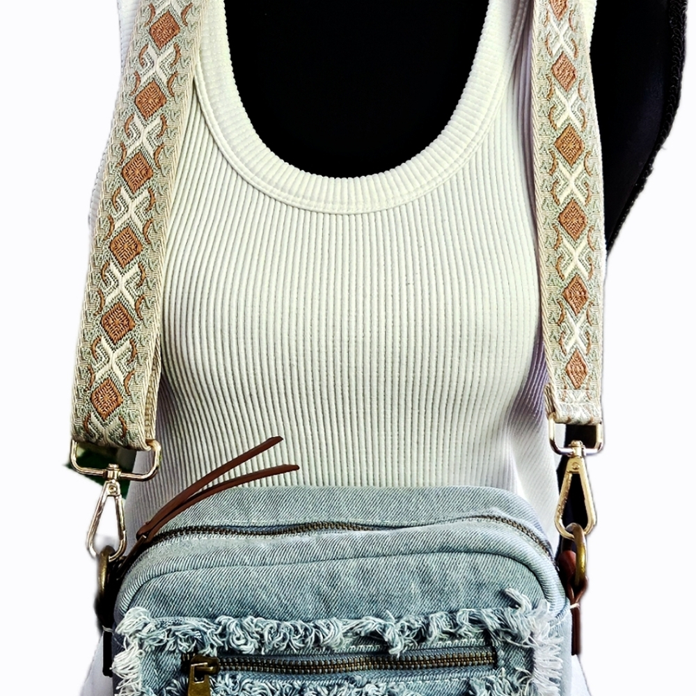 Universal Thread Distressed Denim Mini Crossbody … - image 9